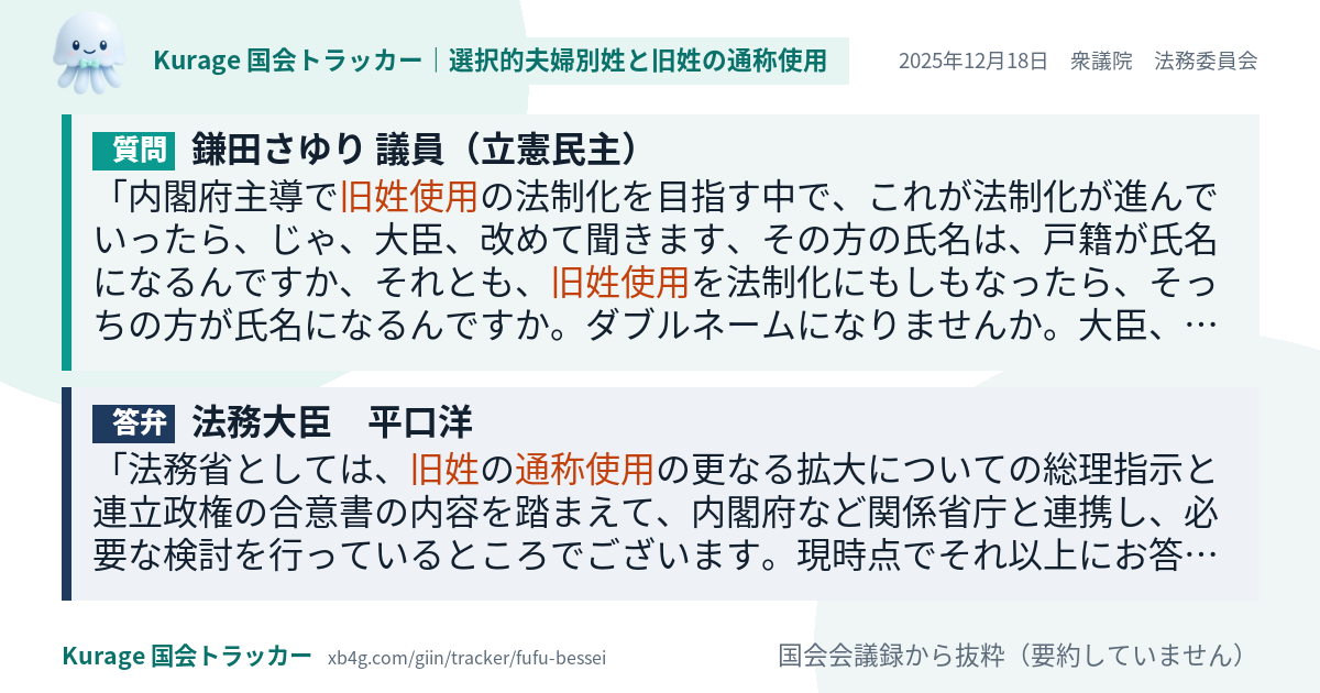 質問と答弁のカード