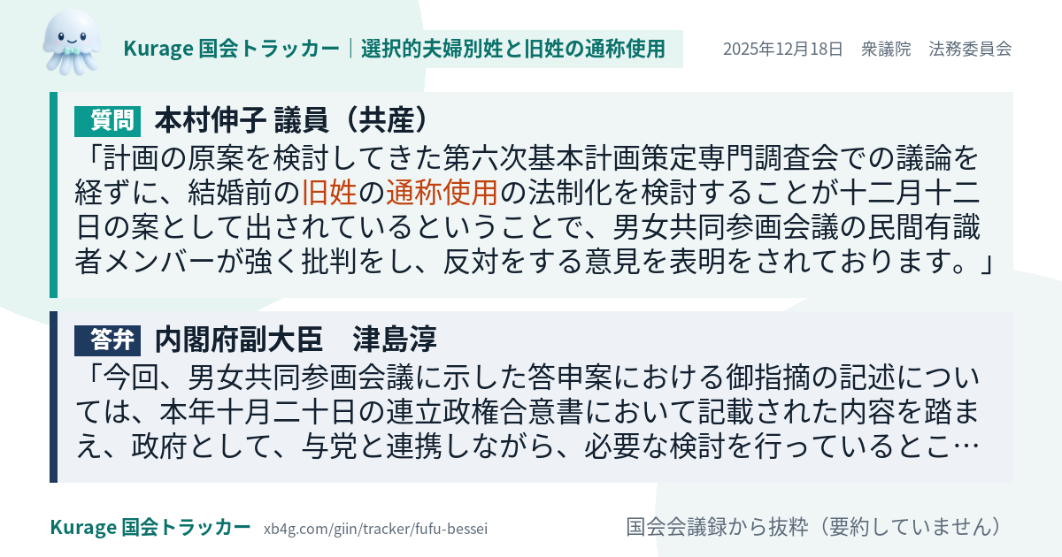 質問と答弁のカード