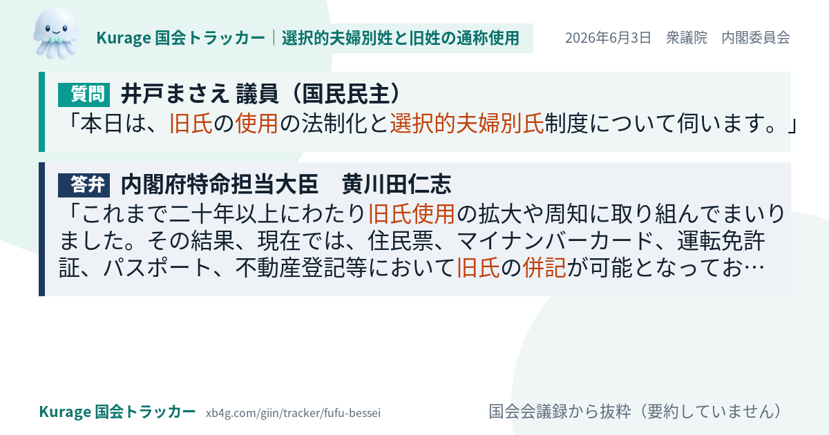 質問と答弁のカード