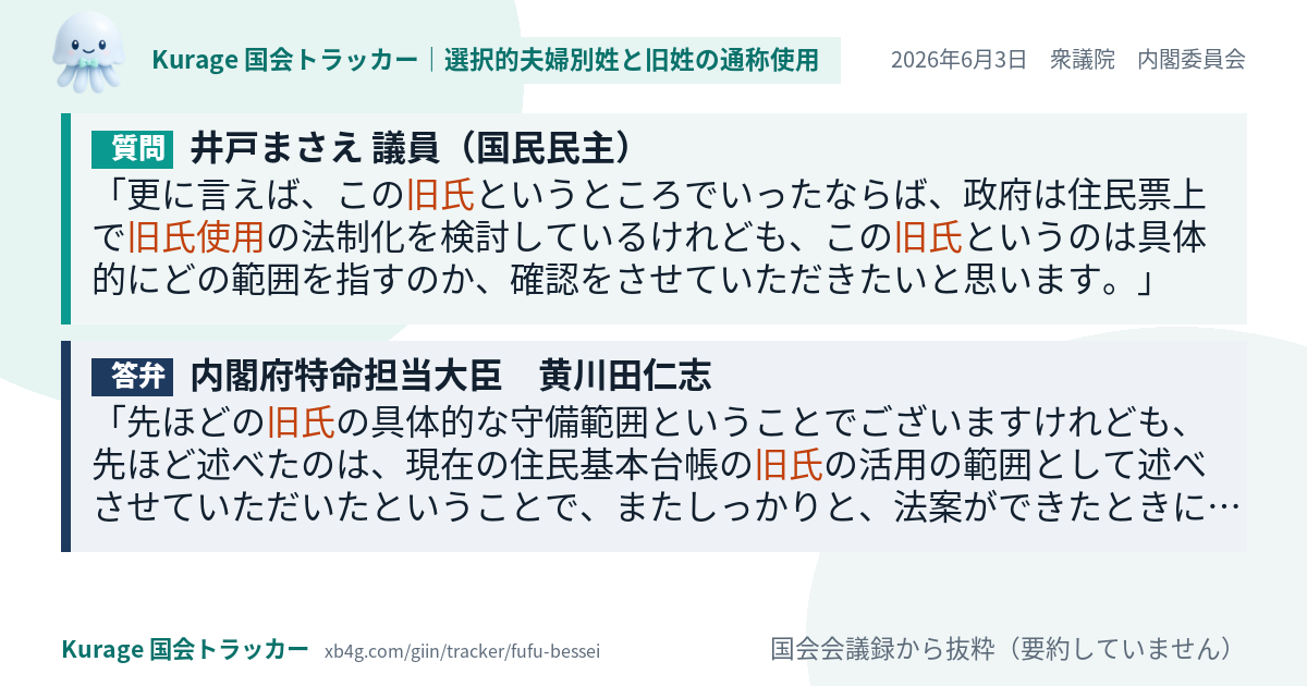 質問と答弁のカード
