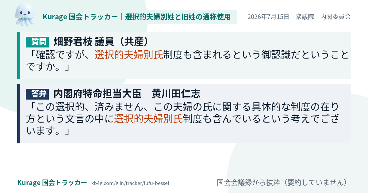 質問と答弁のカード