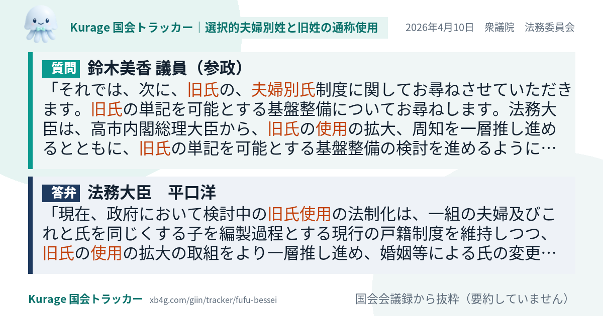 質問と答弁のカード