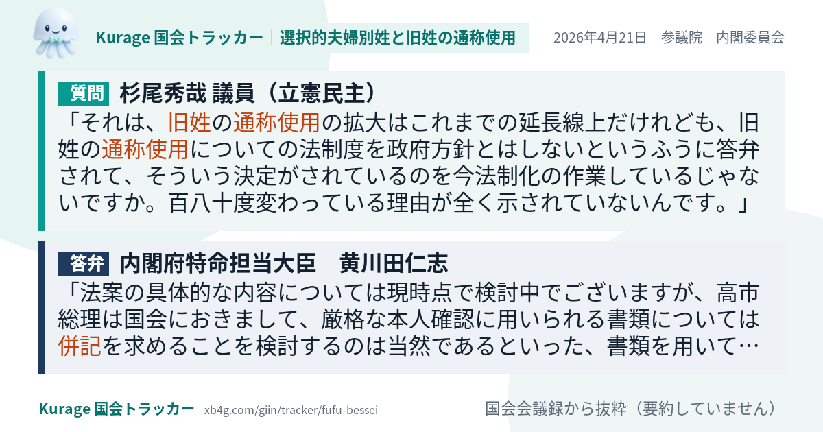 質問と答弁のカード