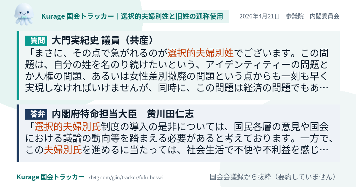 質問と答弁のカード