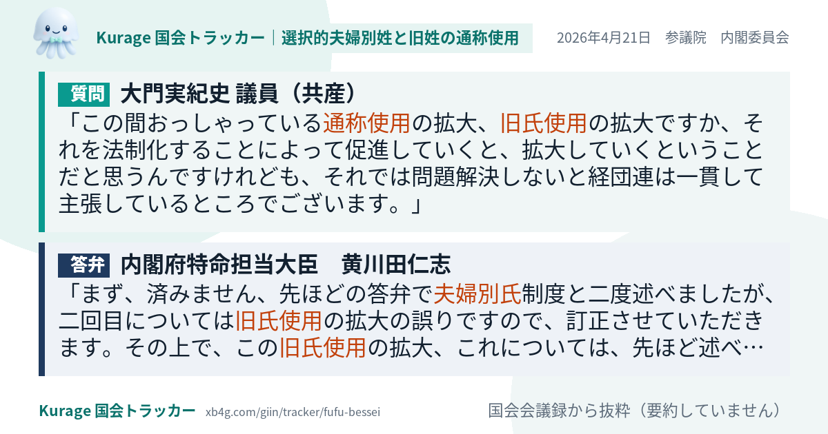 質問と答弁のカード