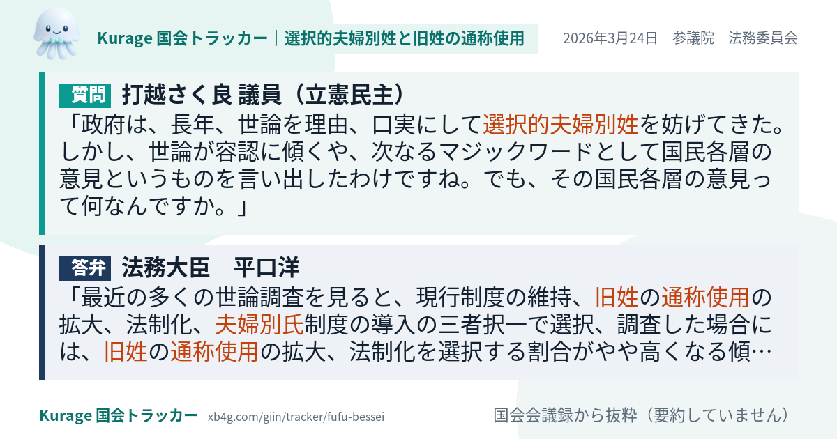 質問と答弁のカード