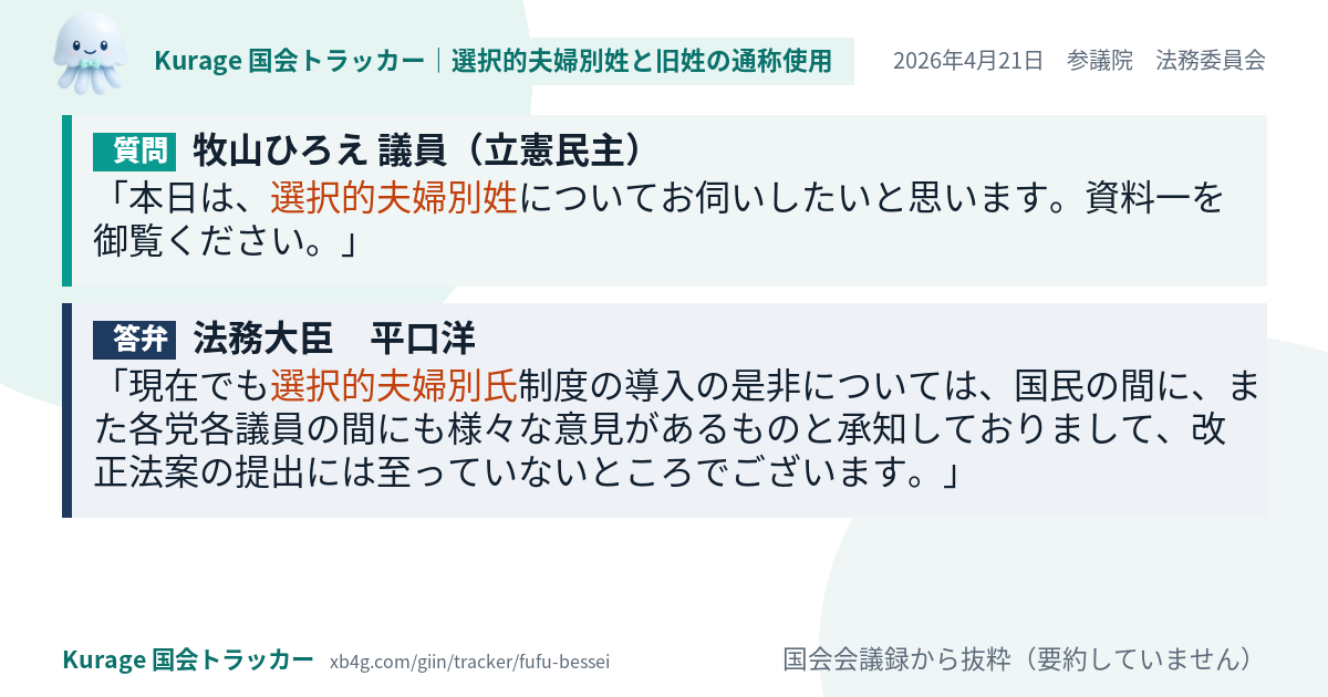 質問と答弁のカード