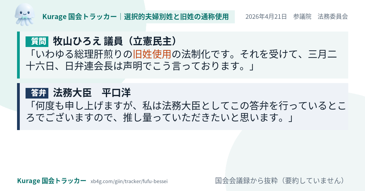 質問と答弁のカード