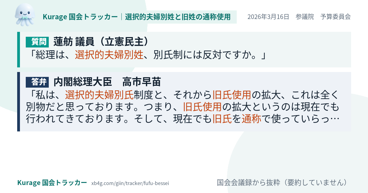 質問と答弁のカード