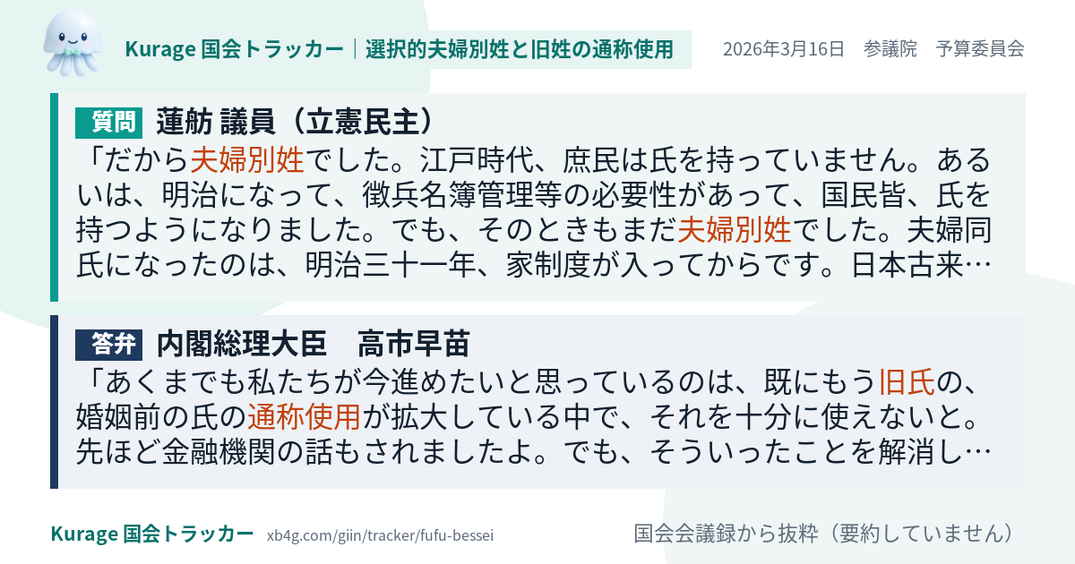 質問と答弁のカード