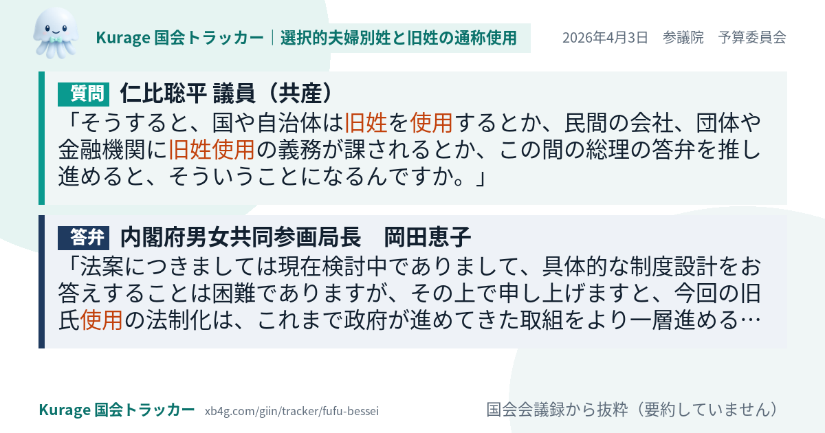 質問と答弁のカード