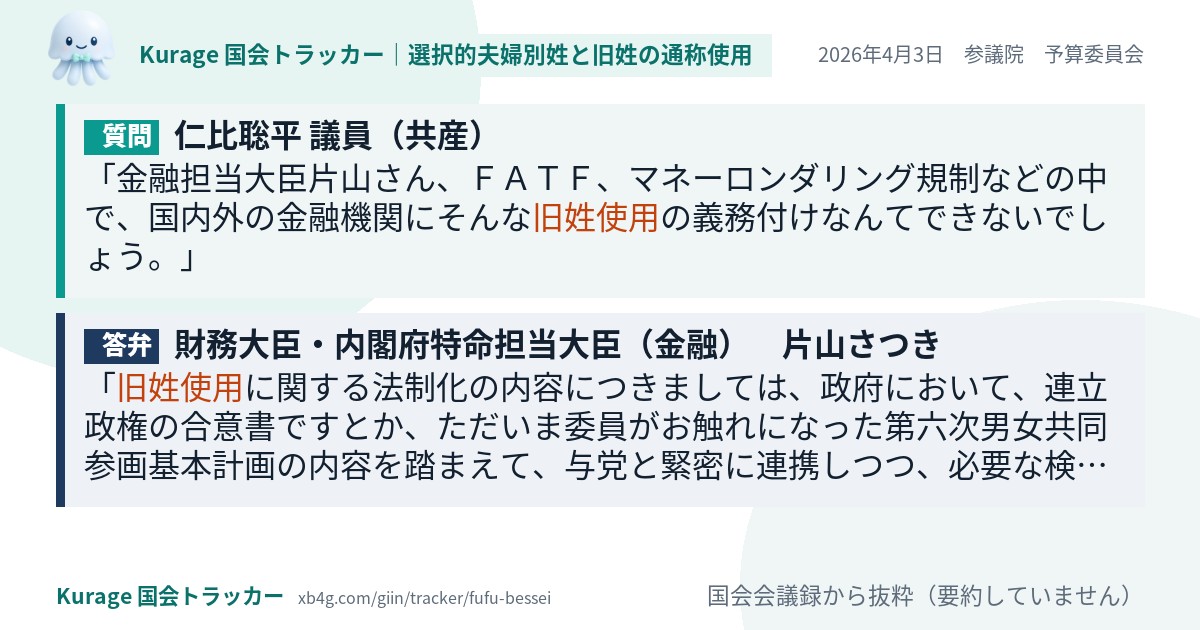 質問と答弁のカード