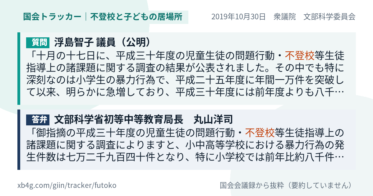 質問と答弁のカード