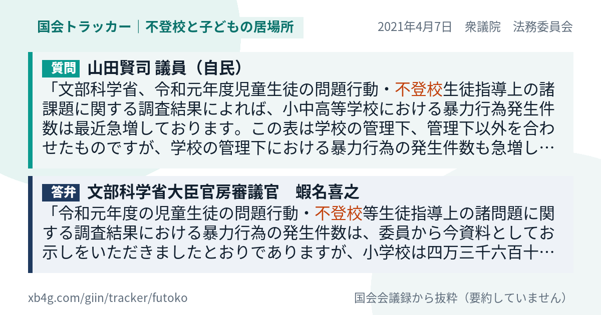 質問と答弁のカード