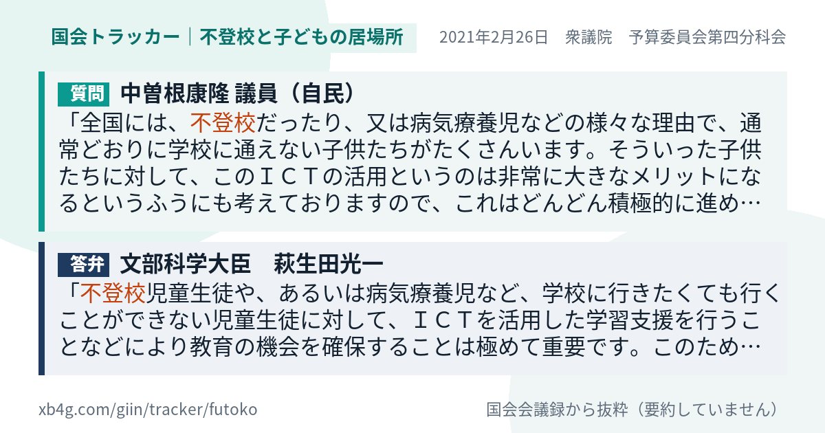 質問と答弁のカード