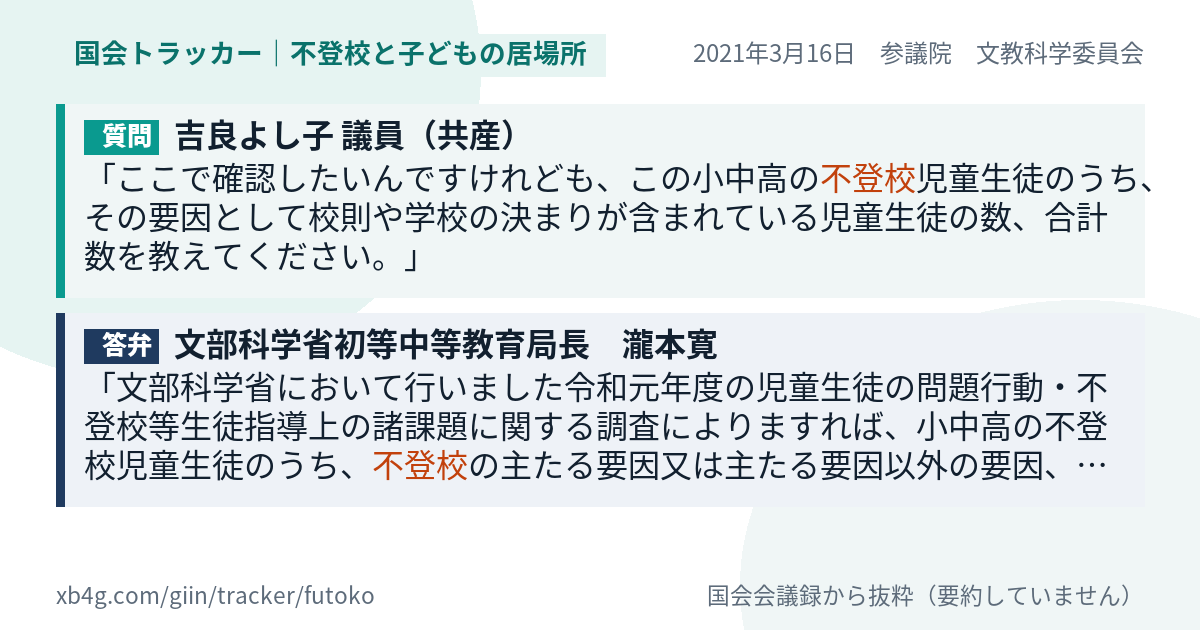 質問と答弁のカード