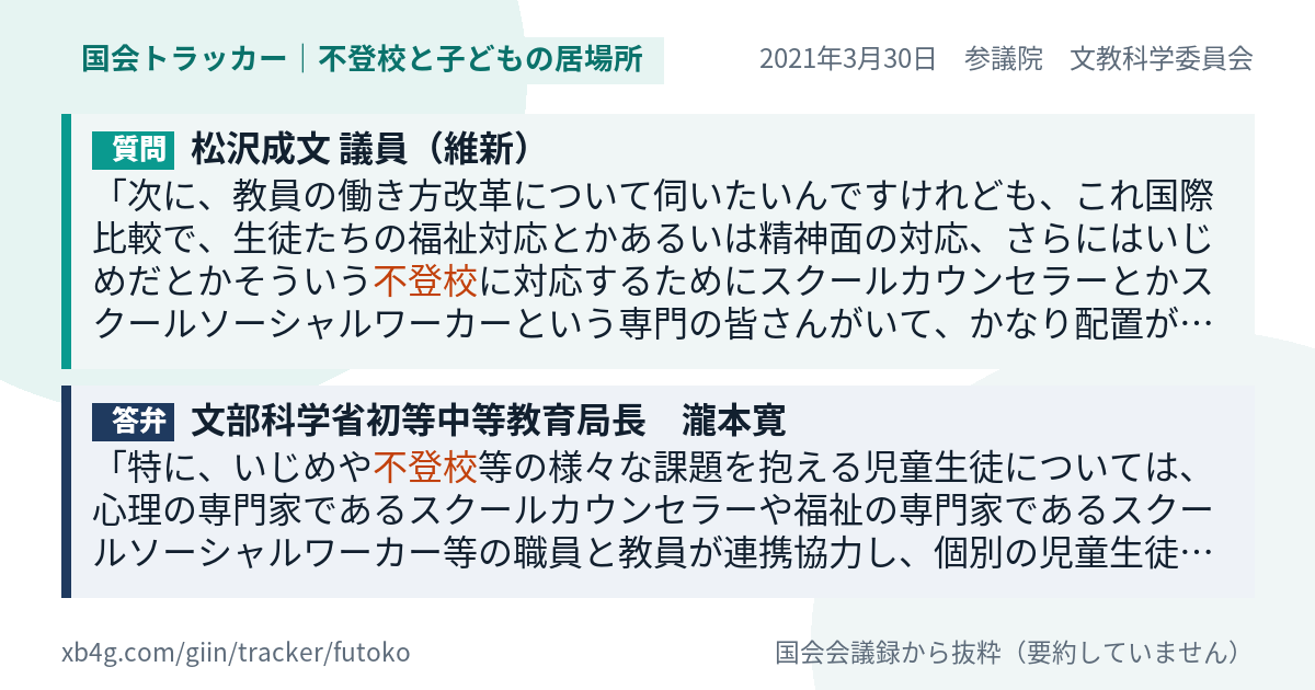 質問と答弁のカード