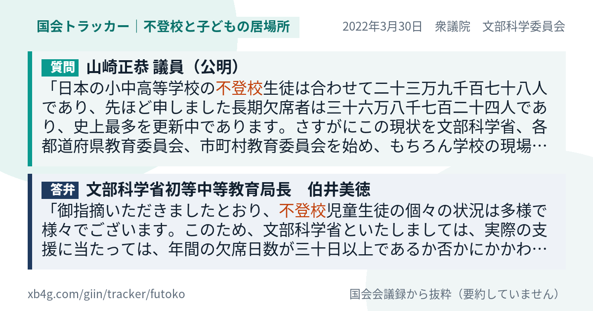 質問と答弁のカード