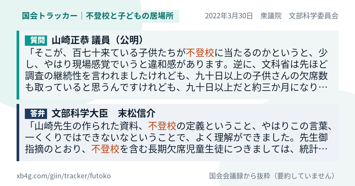 質問と答弁のカード