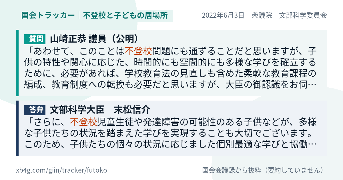 質問と答弁のカード
