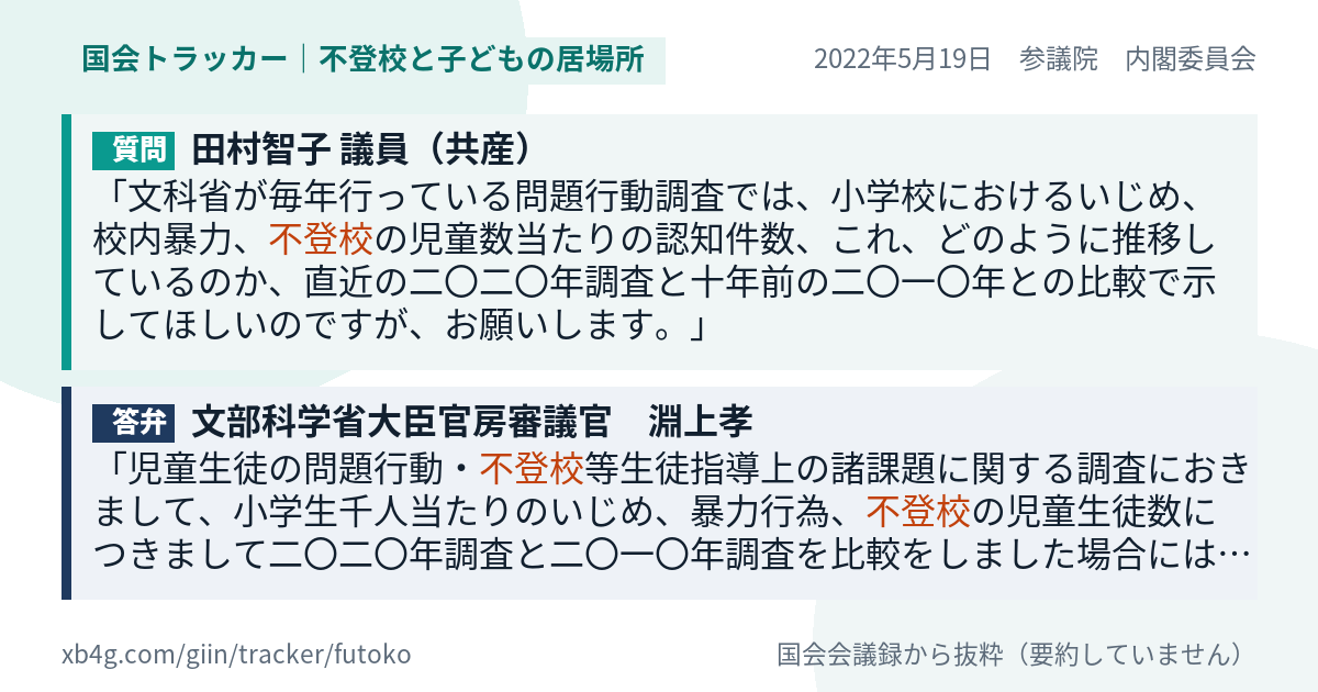 質問と答弁のカード