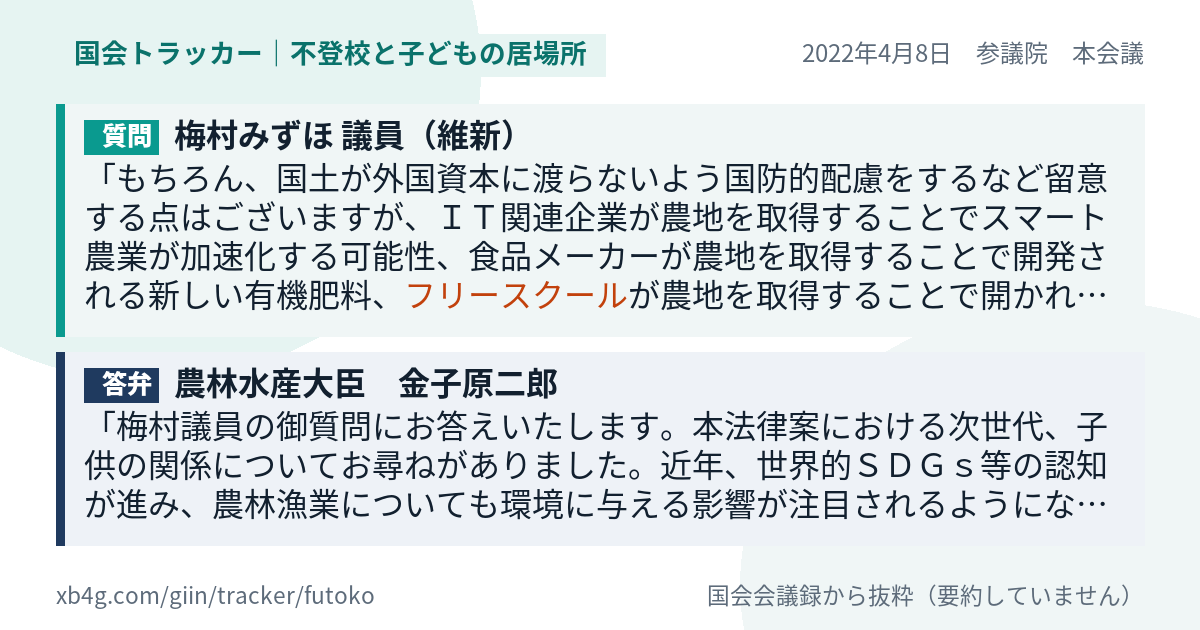 質問と答弁のカード