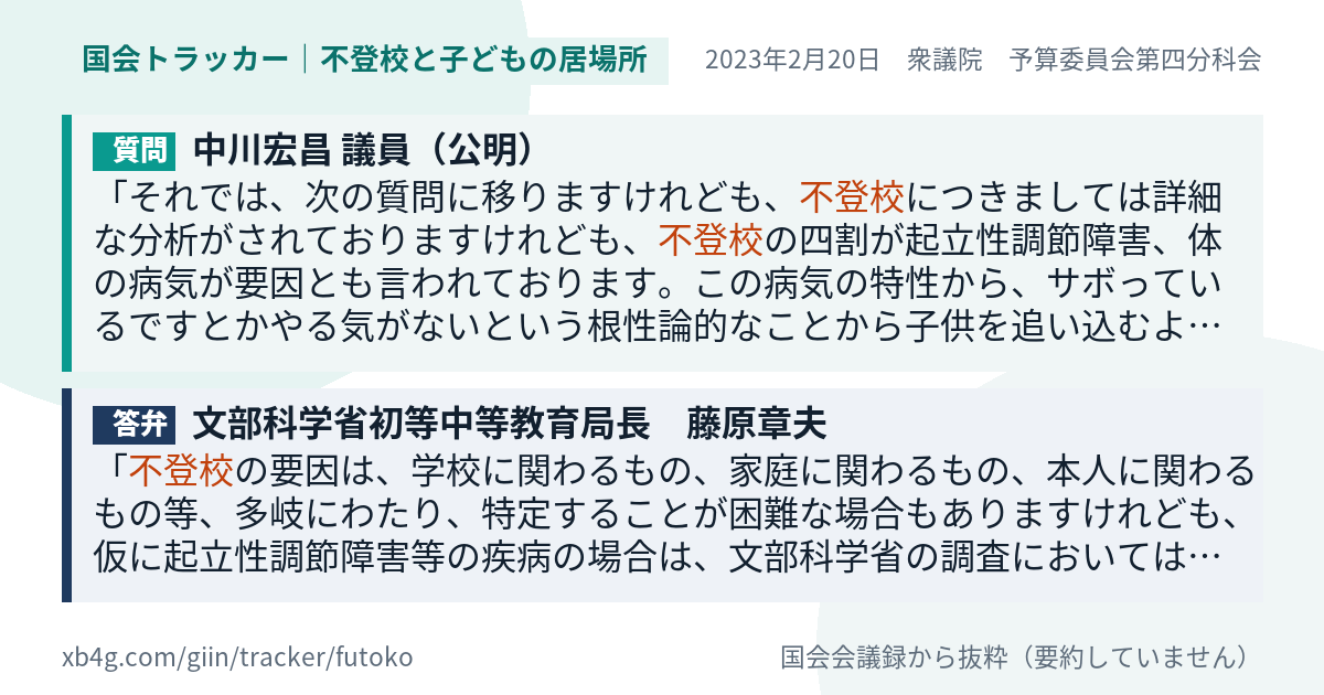 質問と答弁のカード
