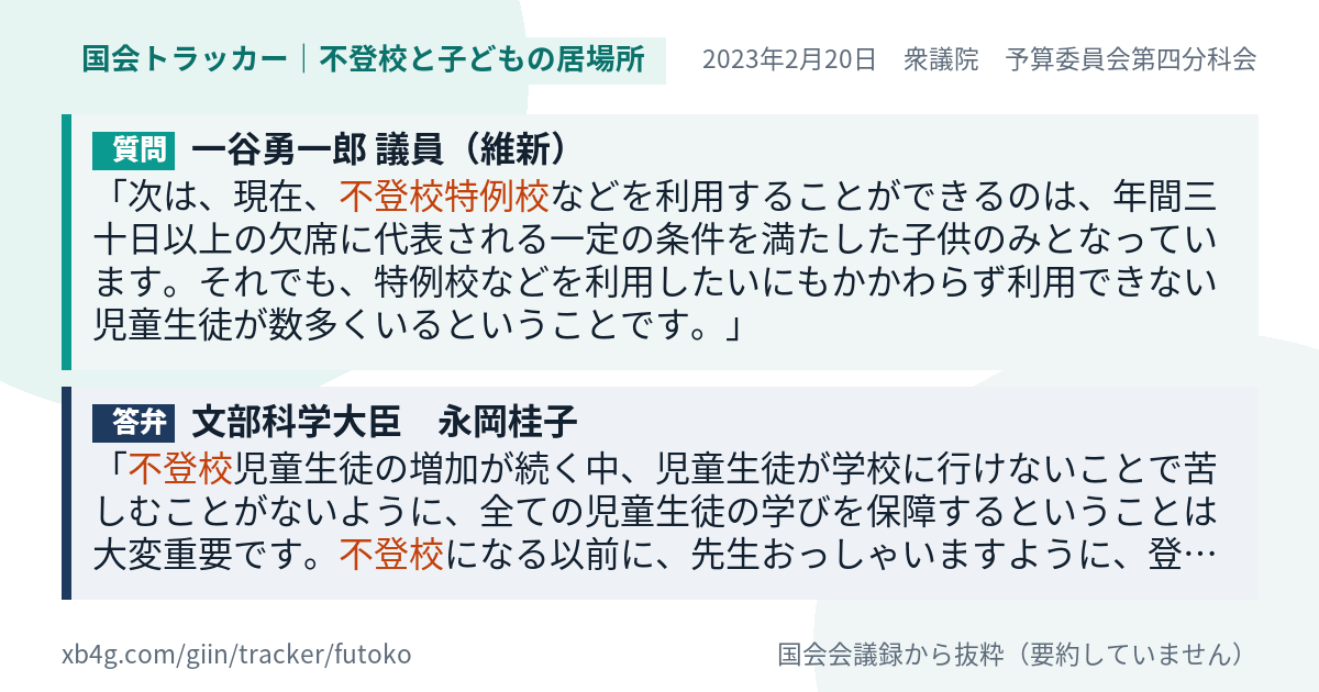 質問と答弁のカード