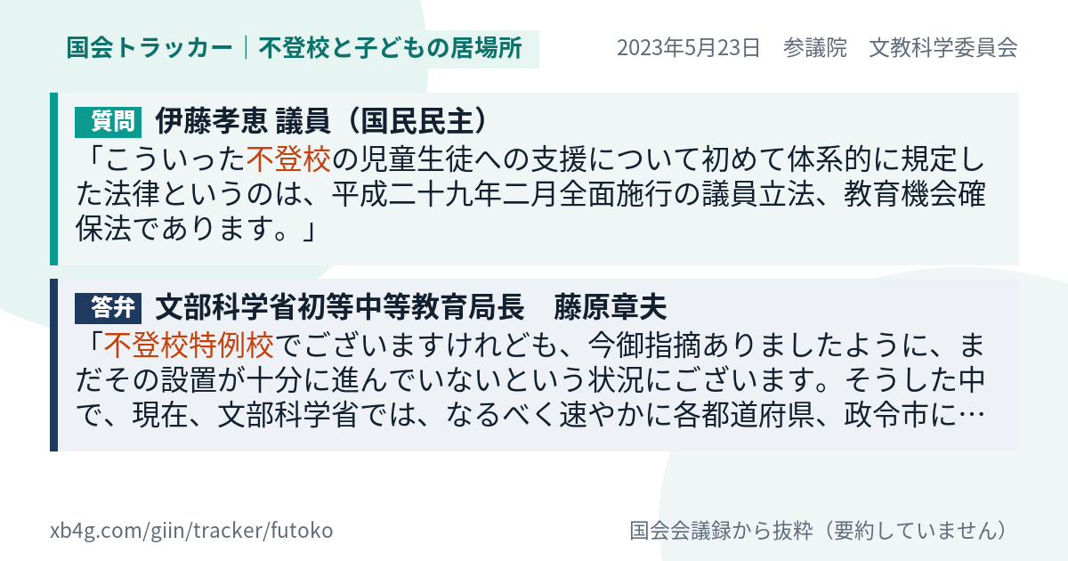 質問と答弁のカード