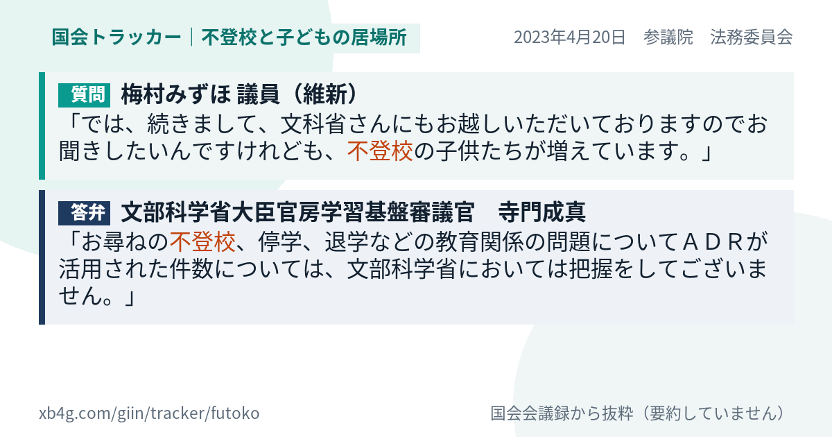 質問と答弁のカード