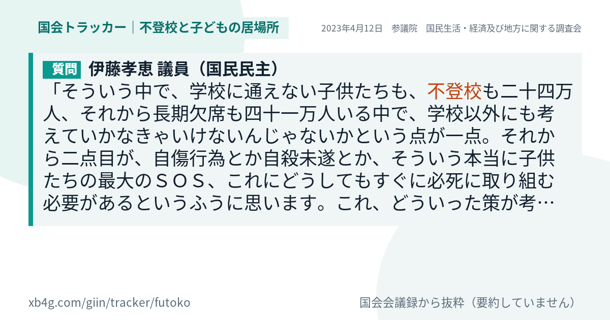 質問と答弁のカード