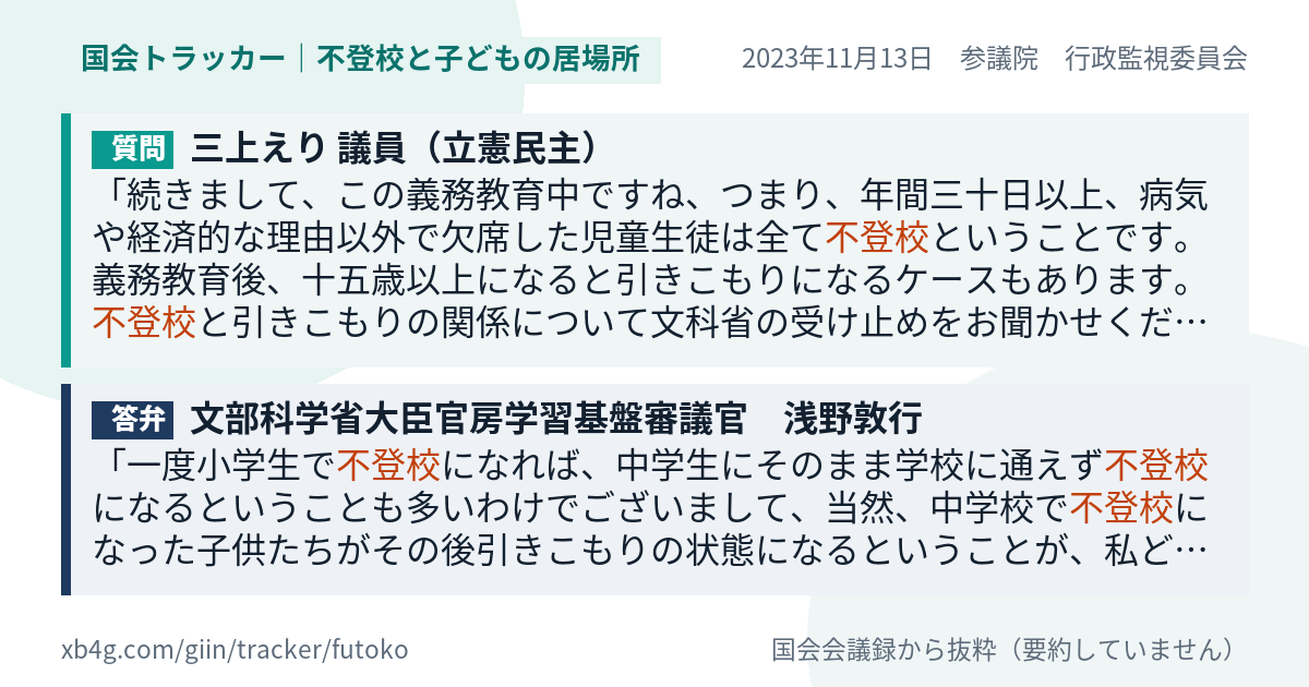質問と答弁のカード