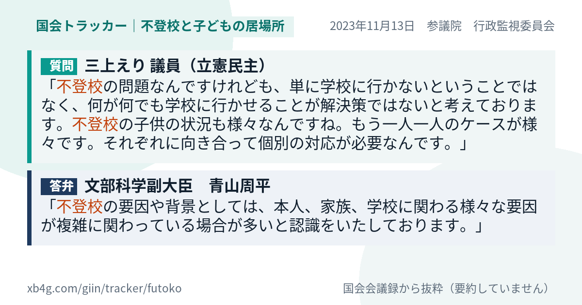 質問と答弁のカード
