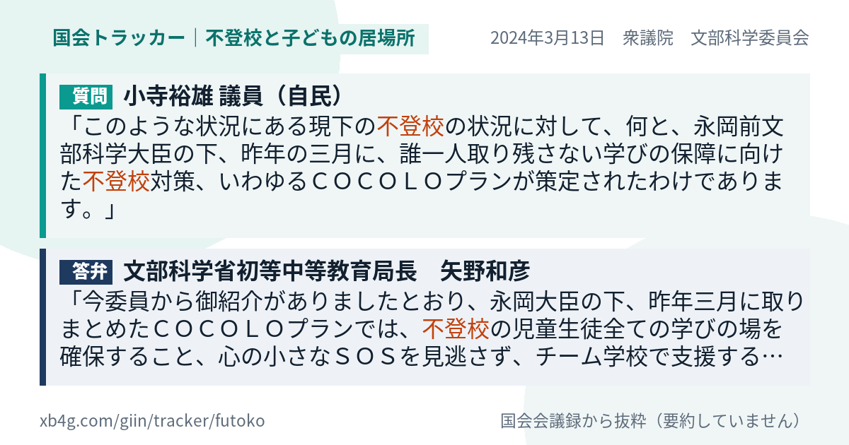 質問と答弁のカード