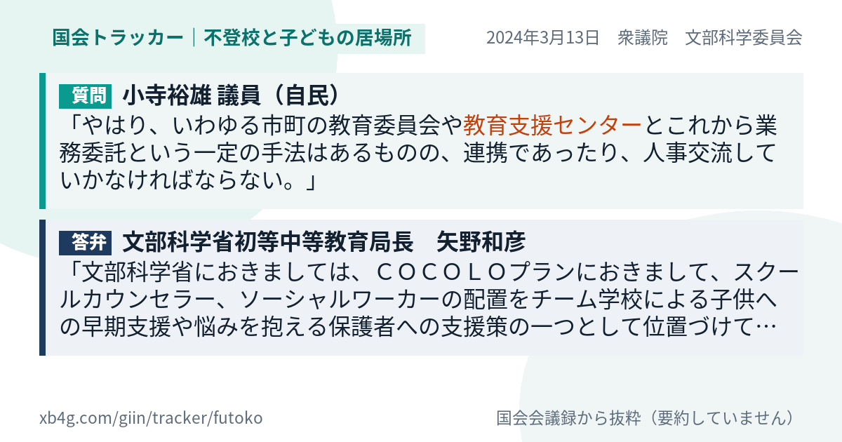 質問と答弁のカード