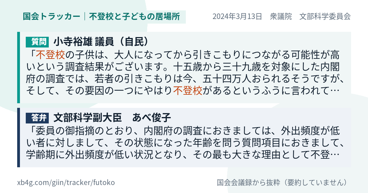 質問と答弁のカード
