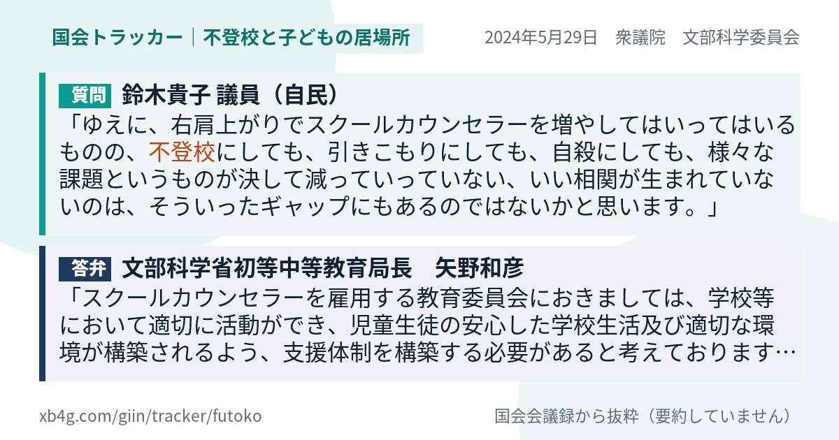 質問と答弁のカード