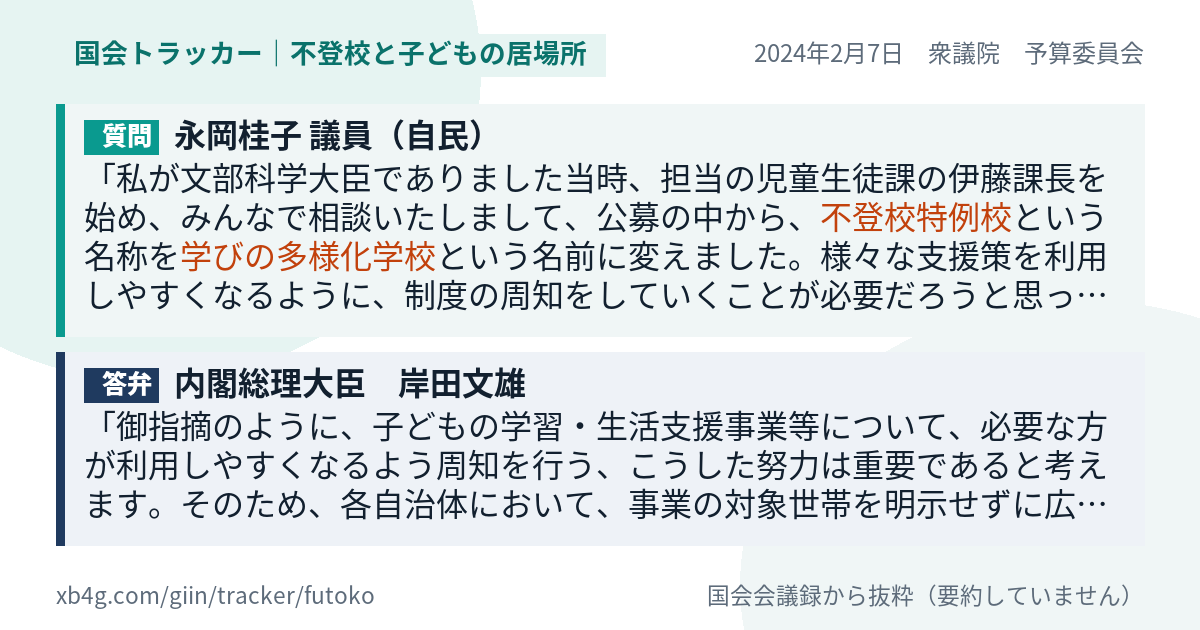 質問と答弁のカード