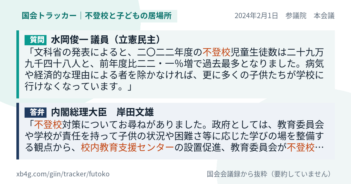 質問と答弁のカード
