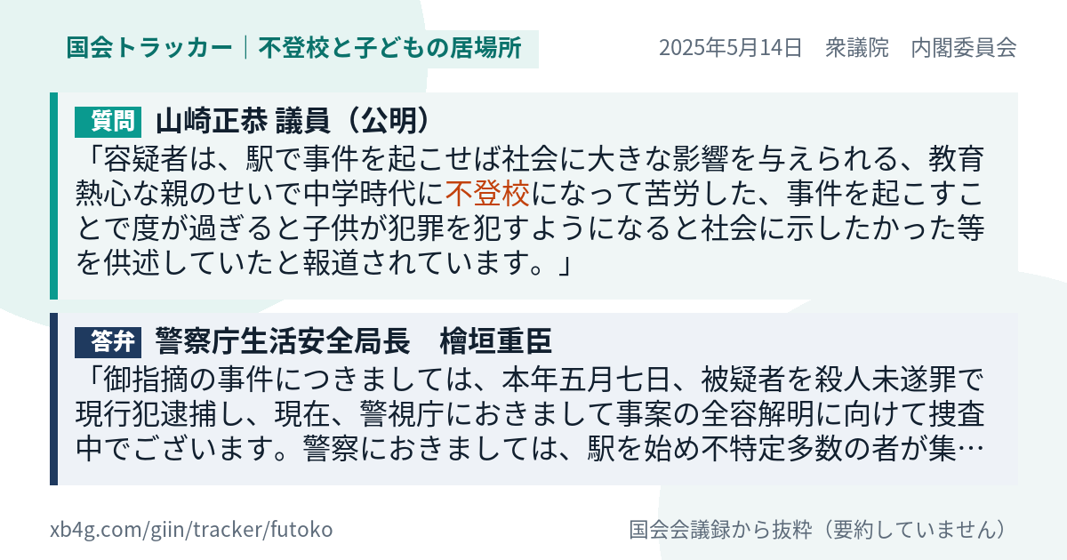 質問と答弁のカード