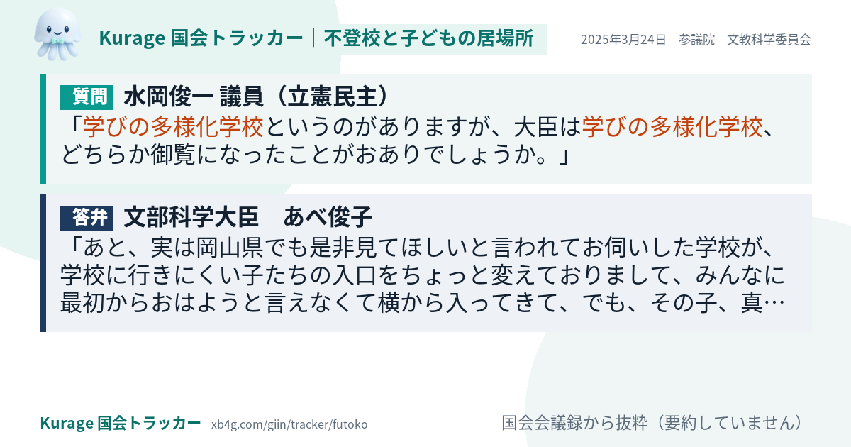 質問と答弁のカード