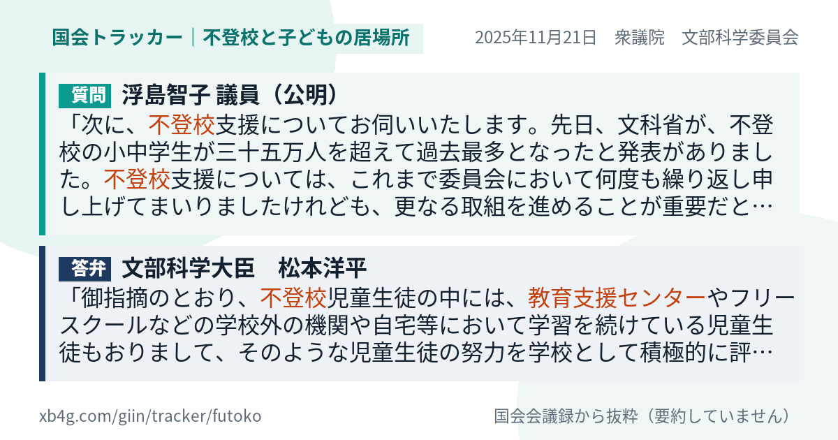 質問と答弁のカード