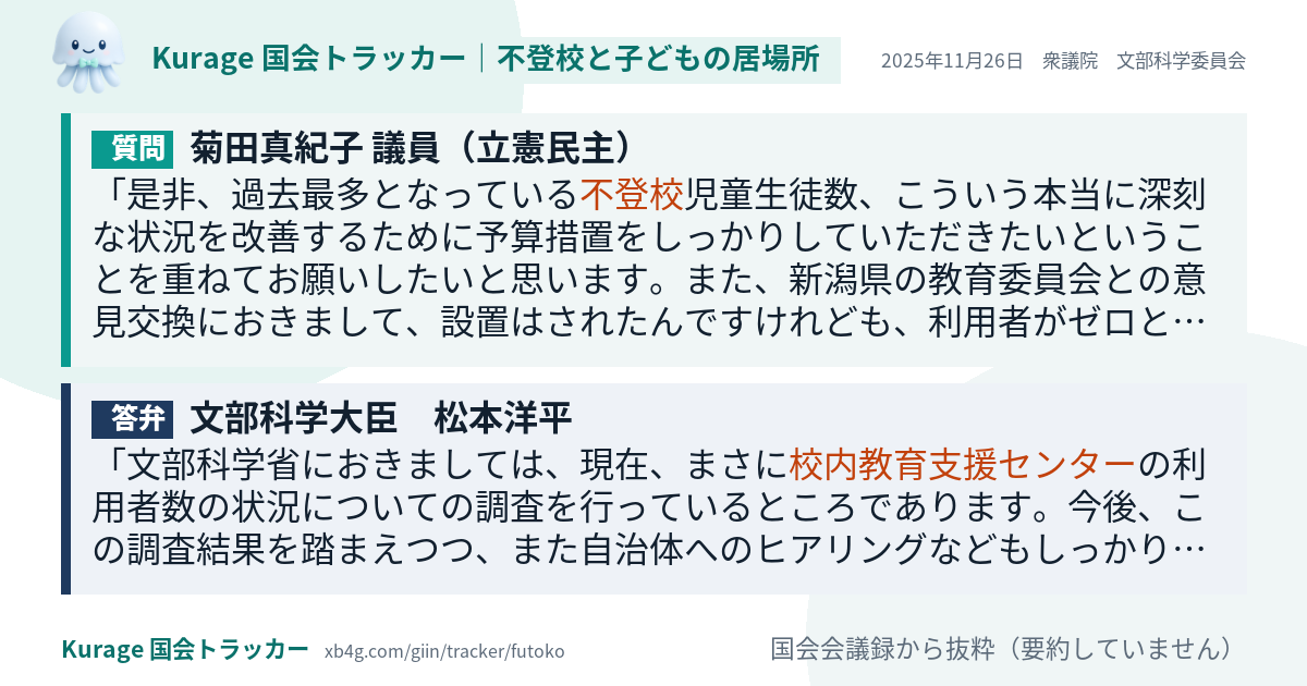 質問と答弁のカード
