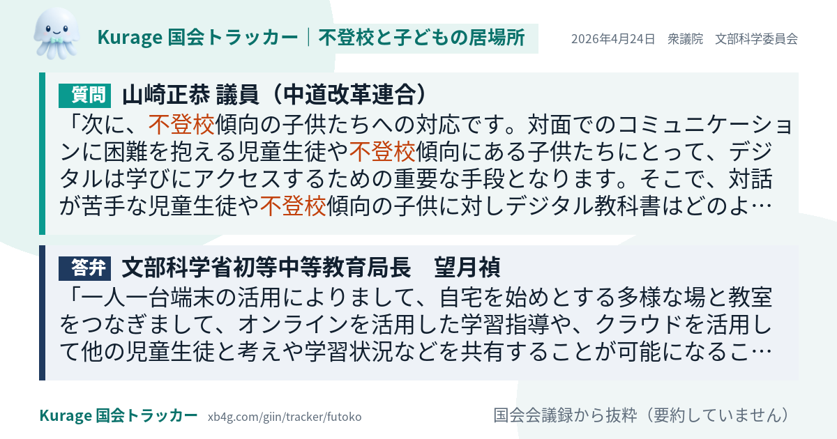 質問と答弁のカード