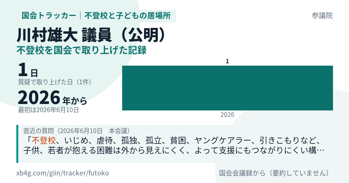 川村雄大議員の記録のカード