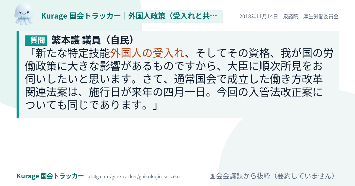 質問と答弁のカード
