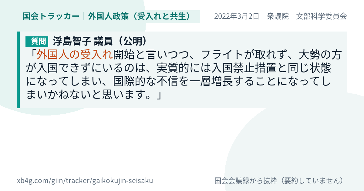 質問と答弁のカード