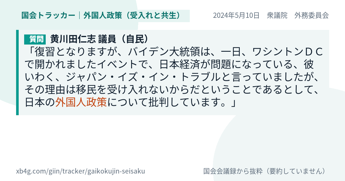 質問と答弁のカード