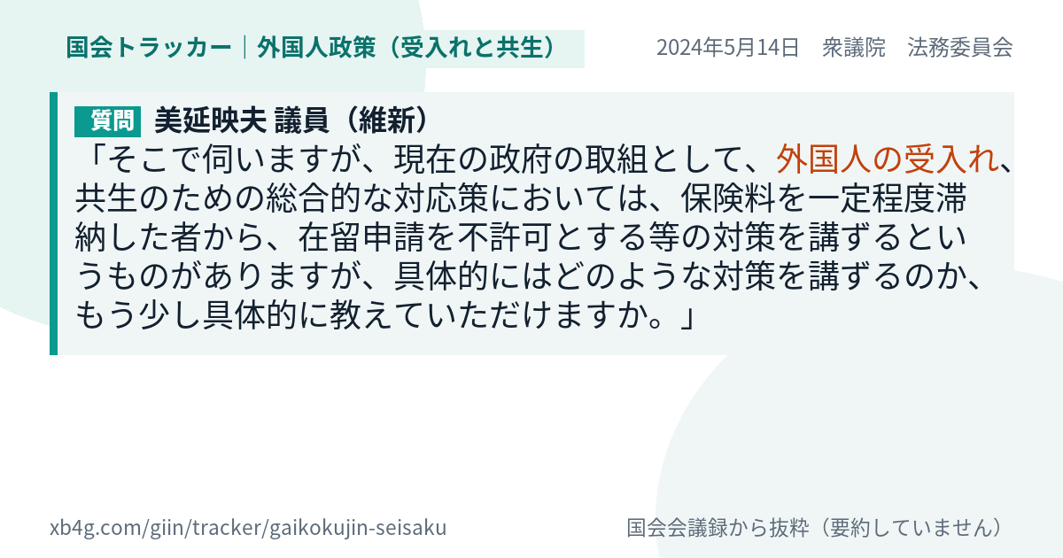 質問と答弁のカード