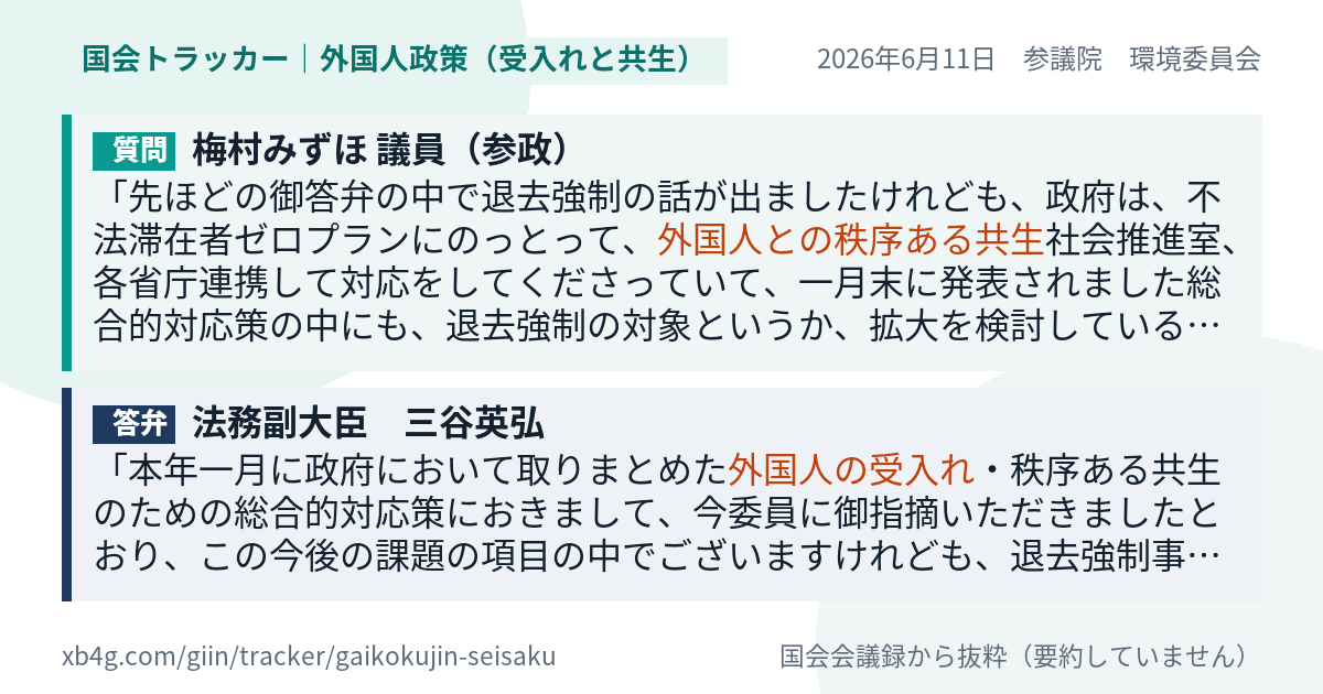 質問と答弁のカード